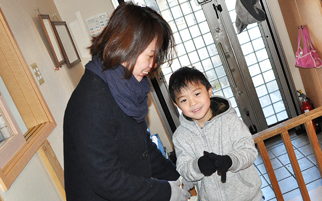 お母さんと登園